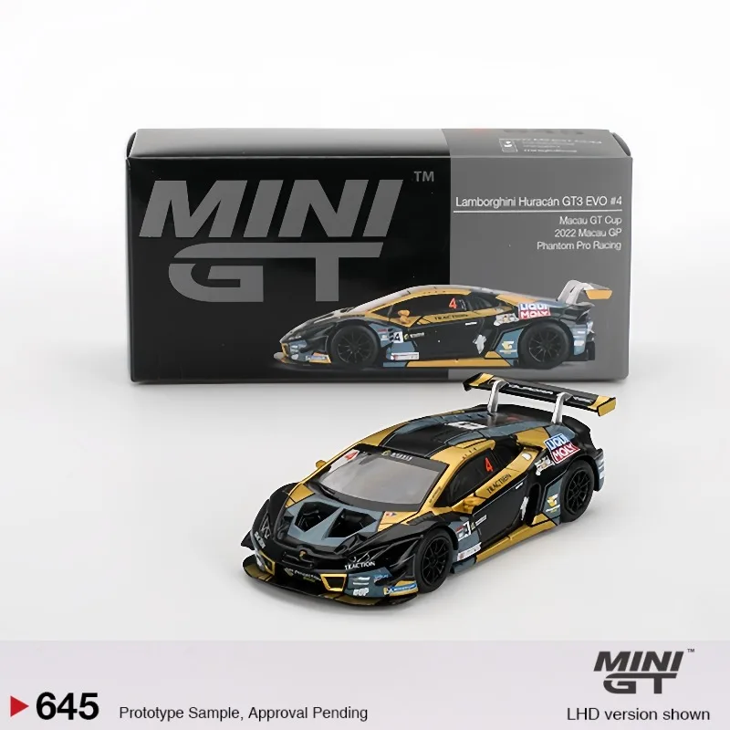 

MINI GT 1/64 # Литая под давлением модель автомобиля из сплава Lamborghini Huracan+GT3+EVO 645, игрушка для мальчиков, коллекционное украшение для взрослых.
