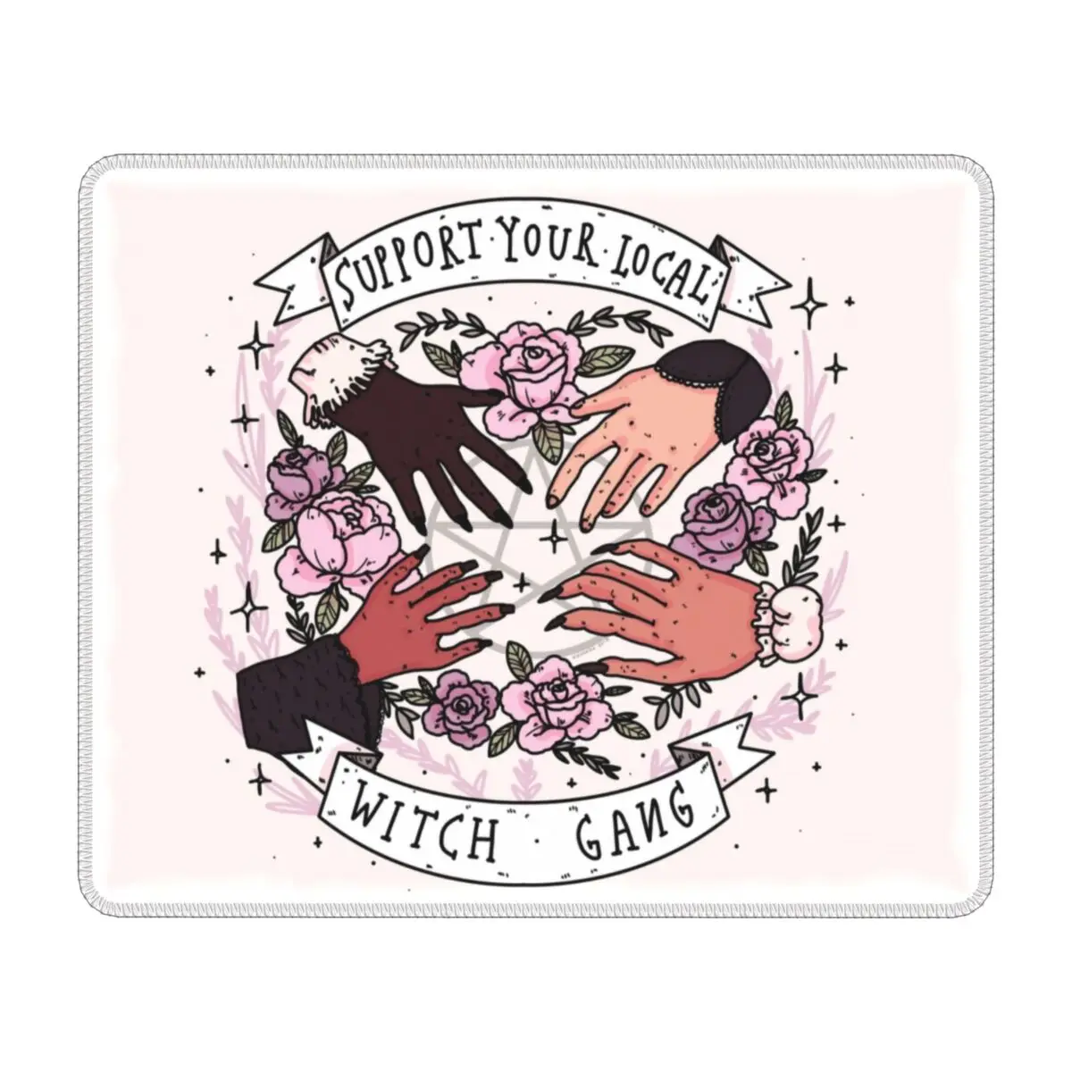 Support Your Local Witch Gang Mouse Pad Non-Slip Rubber Gaming Mousepad Accessories Halloween Witchy Office Computer Desktop Mat