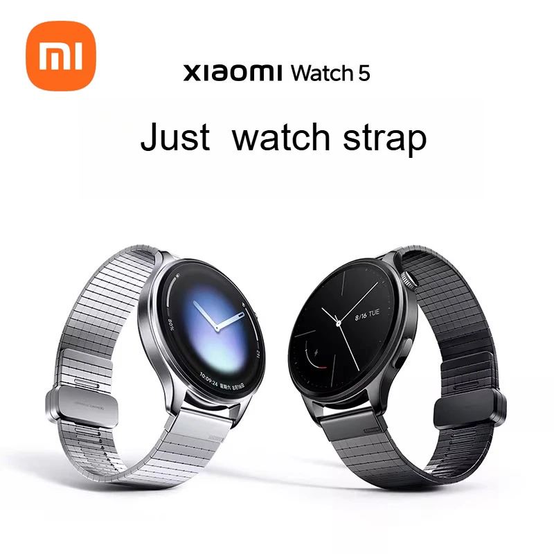 

[Only Strap no Watch] Original Xiaomi Watch 5 Strap XiaomiWatch5 Titanium Metal 3D Printed band Compatible with 22mm Accessories