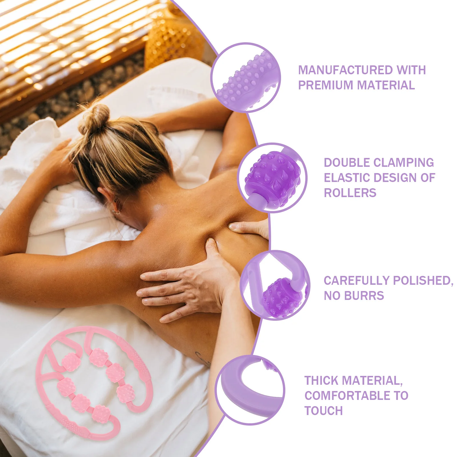 

2 Pcs Leg Clamp Massager Muscle Massagers Tool Roller Rolling Pin Textured Thin Waist Thigh