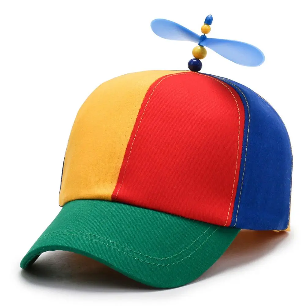 Rainbow Bamboo Dragonfly Baseball Cap For Adult Kids Boys Girls Funny Helicopter Propeller Adventure Dad Hat Snapback Hat