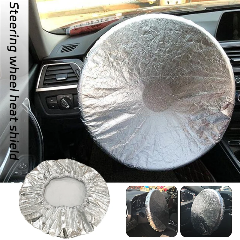 

Double-sided Sunscreen Silver Coated Car Steering Wheel Cover Sun Protection Visor Insulation Foldable Sunshade Car Accessories