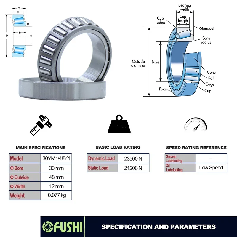 2PCS 30YM1/48Y1 Steering Head Bearing 30*48*12 mm 304812 Tapered Roller Motorcycle Bearings For Column Izh Jupiter Izh Planeta