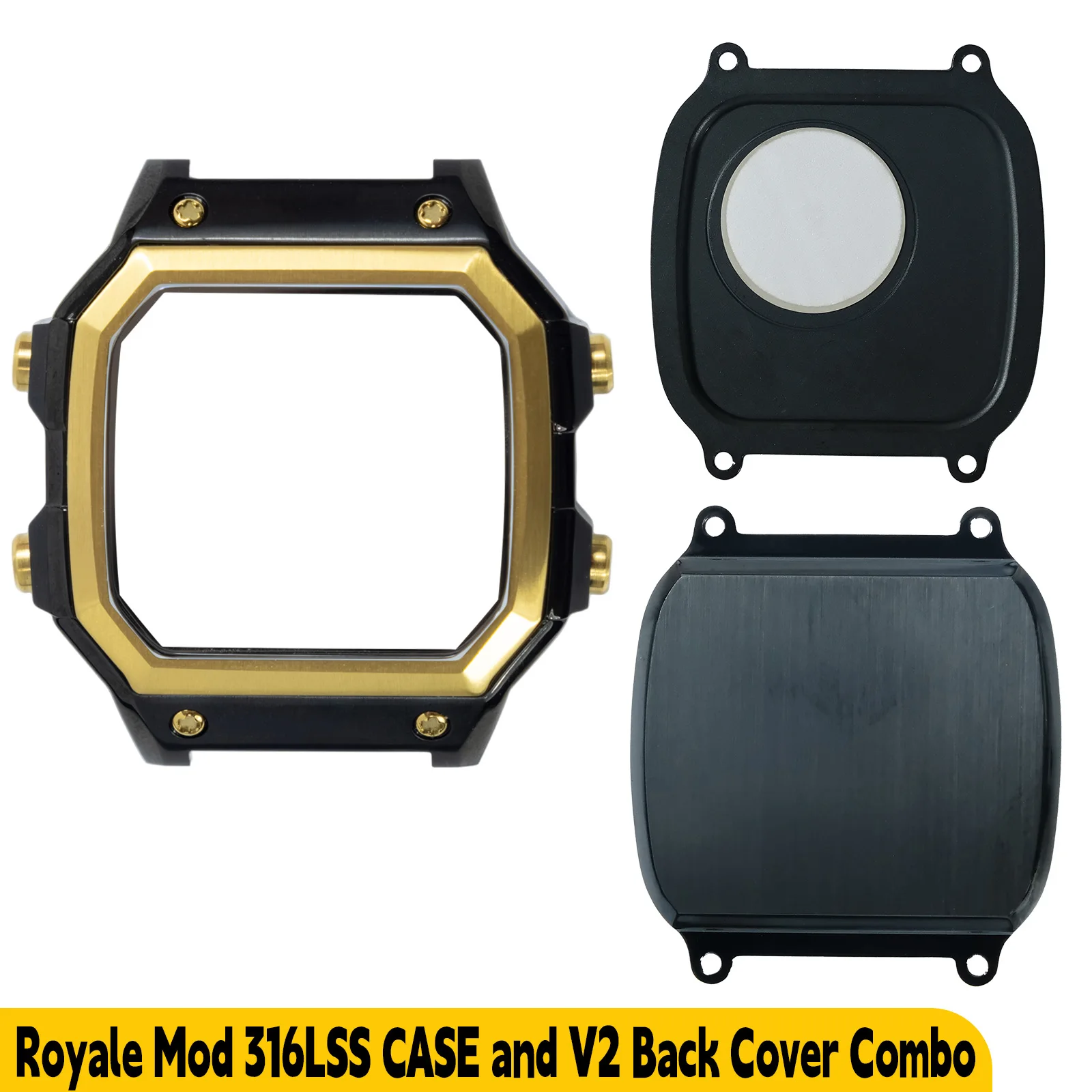 Compatible with Casio AE1200 AE1300 Royale Mod Watch Case and V2 Back Cover Upgrade Combo 316L Stainless Steel Metal Watch Mod view 4