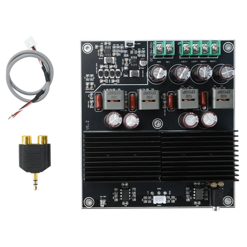 DC 19-50V HIFI Dual Core TPA3255 Stereo Amplifier Board 2 Channel 600W+600W Class D Digital Power Amplifier TL072 OP AMP