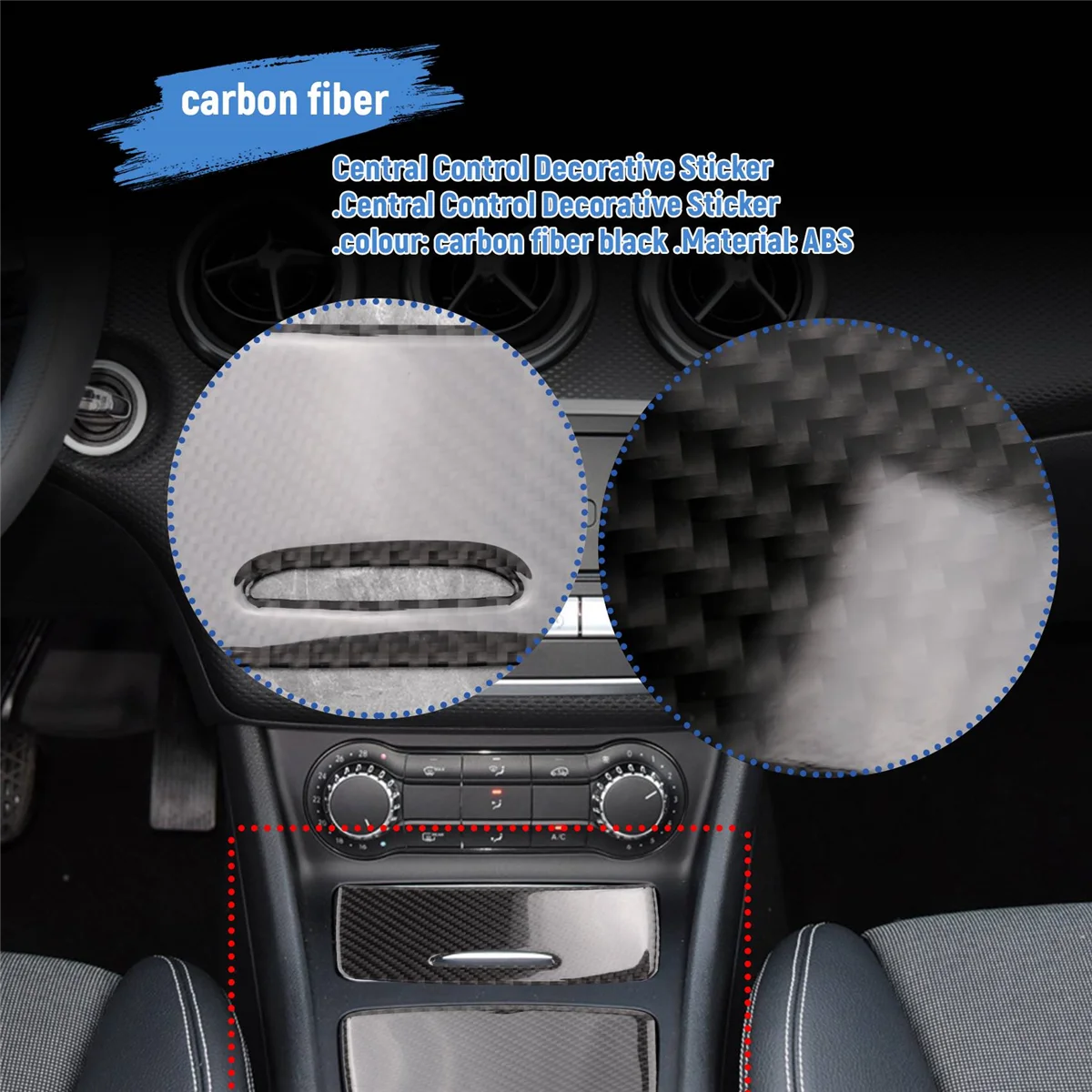 센터 콘솔 보관함 패널 장식, 메르세데스 벤츠 A 클래스 W176 2013-2018, GLA X156 2013-2015, CLA C117 13-18