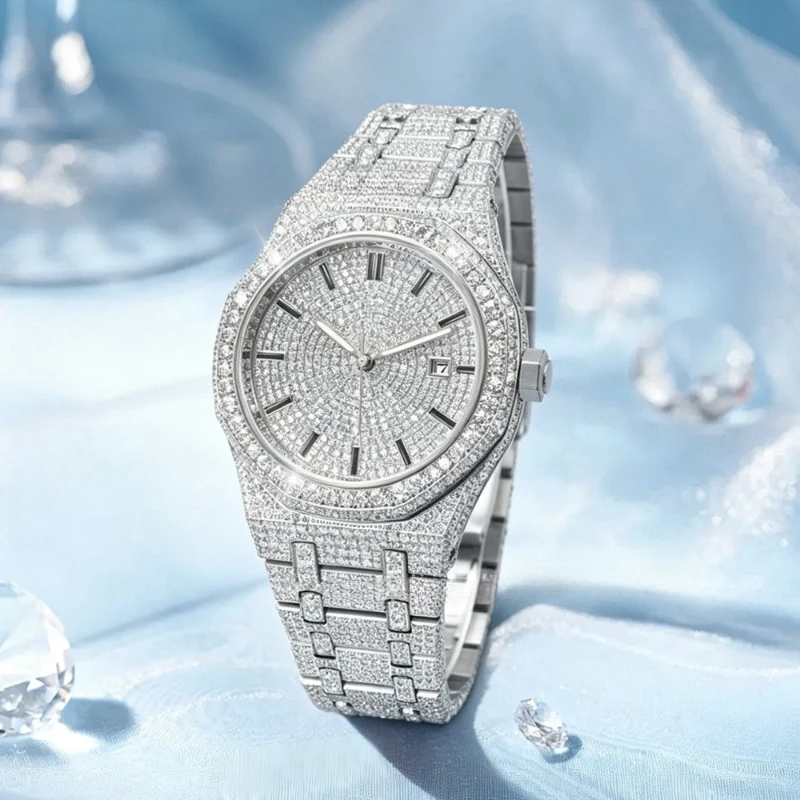 Diamond watches, bestseller men's mechanical watches, luxurious moissanite fashion hip-hop watches for men