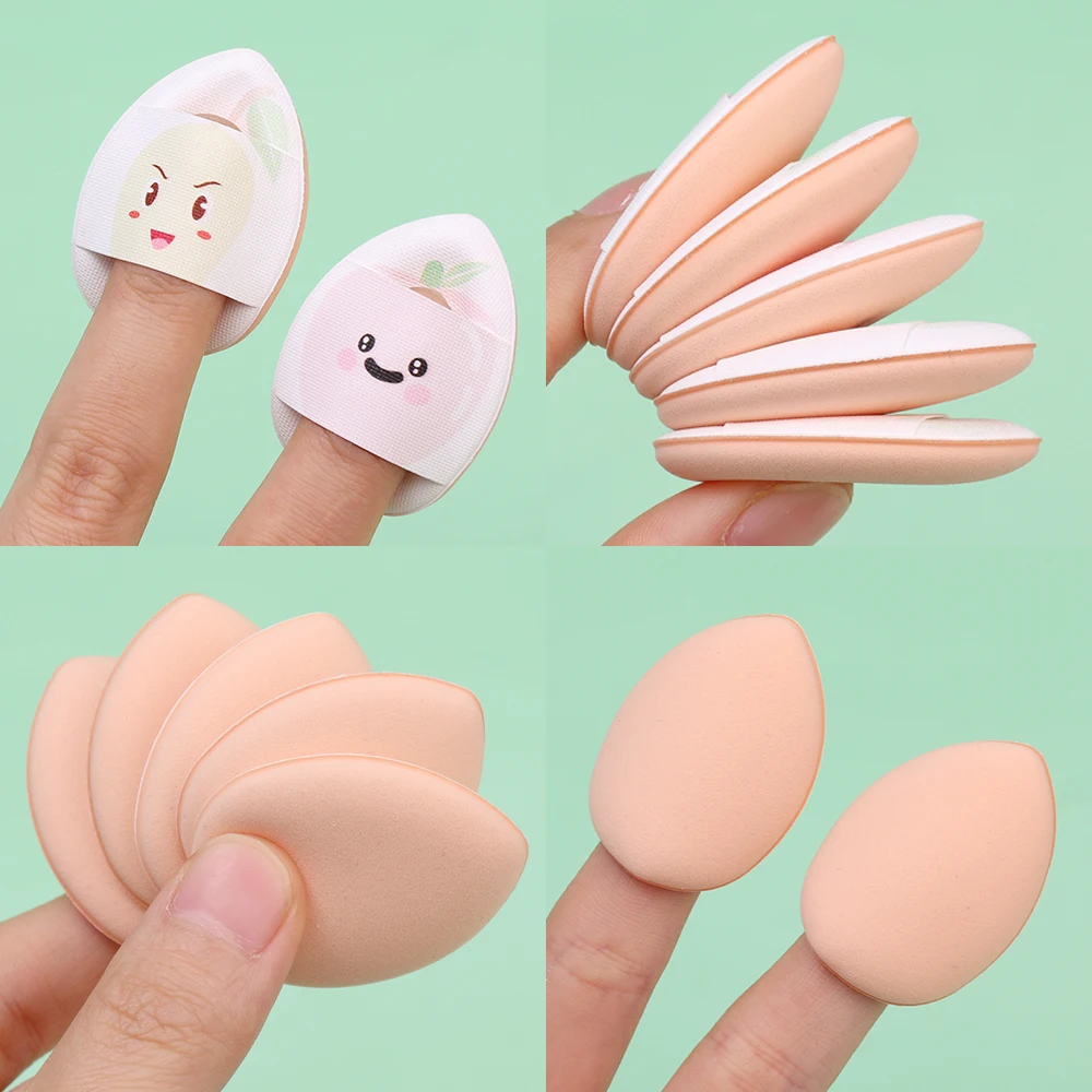 Cartoon Mini Finger Powder Puff 5/10PCS Detail Makeup Sponge Foundation Concealer Cosmetic Puff strumenti di bellezza per il trucco professionale