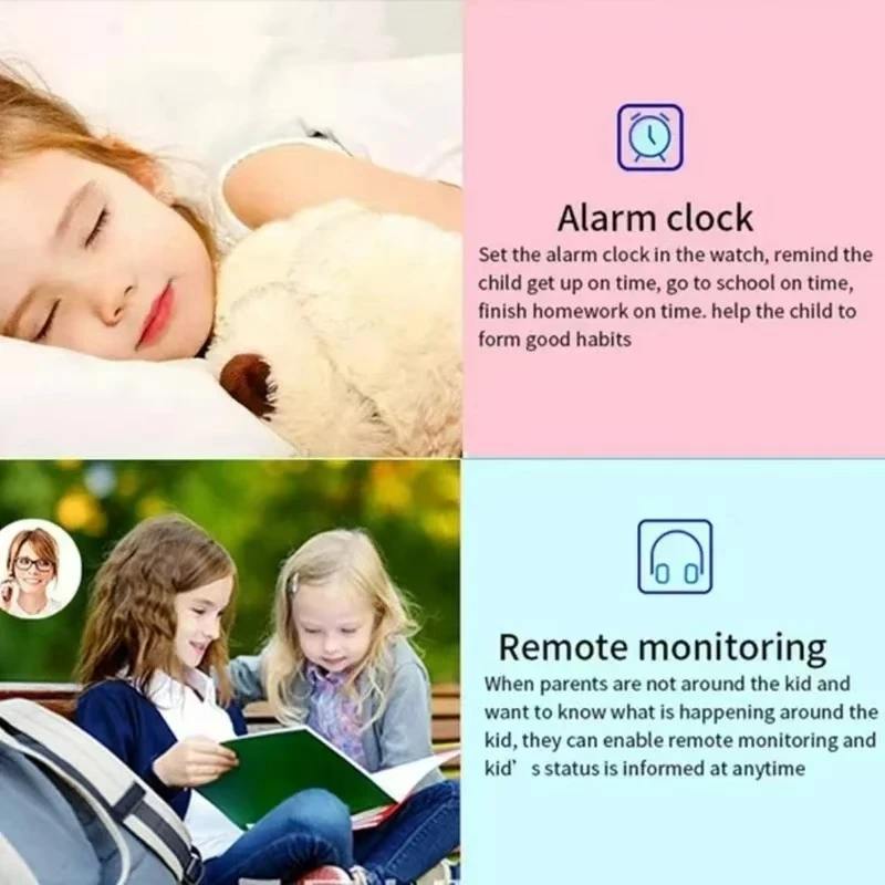 2025 New Kids Watch Call Kids Smart Watch Children SOS Waterproof Smartwatch Clock SIM Card Location Tracker Child Watch Gift