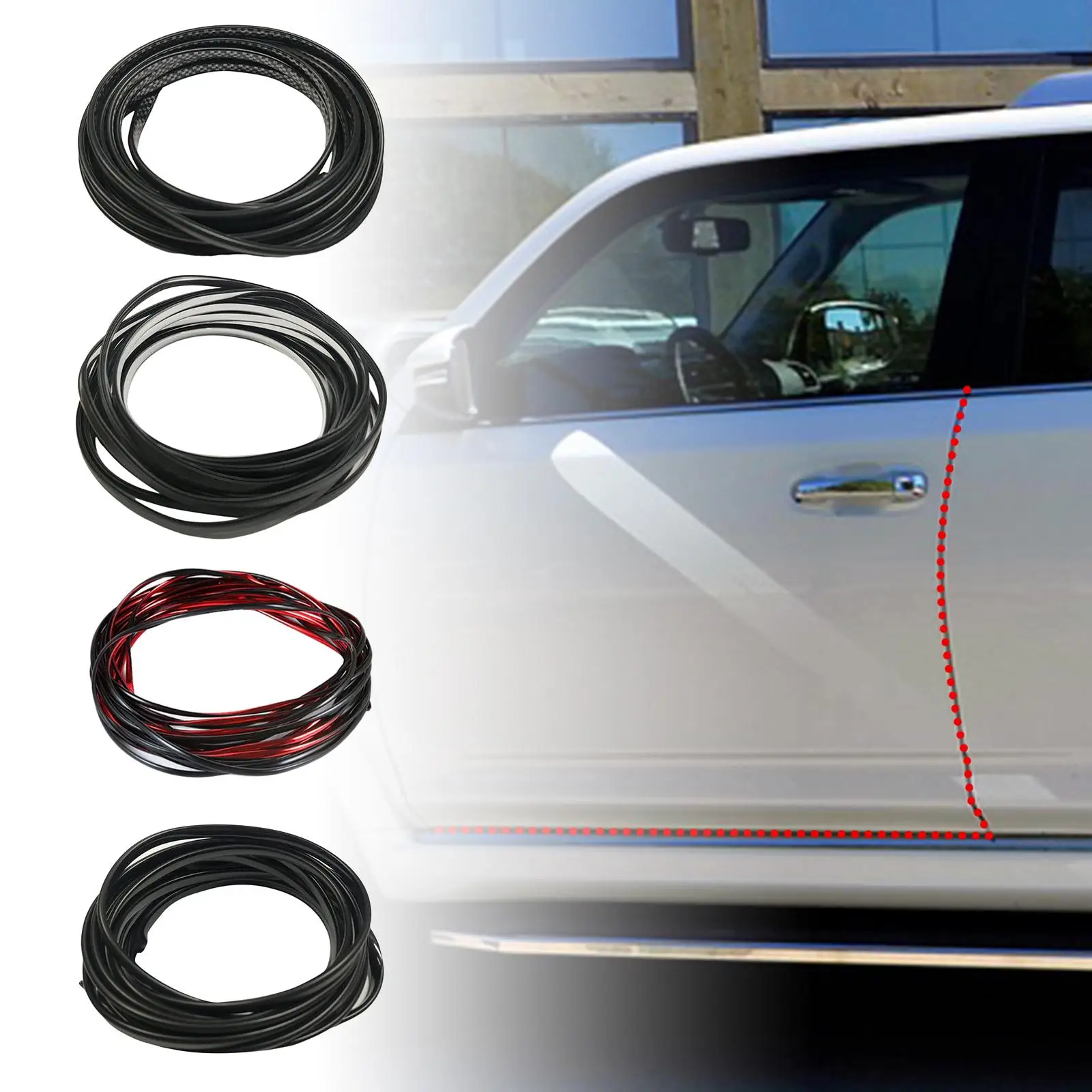 Универсальная защита края двери автомобиля, защитная полоса 5 м, защищенная подкладка, для автомобиля