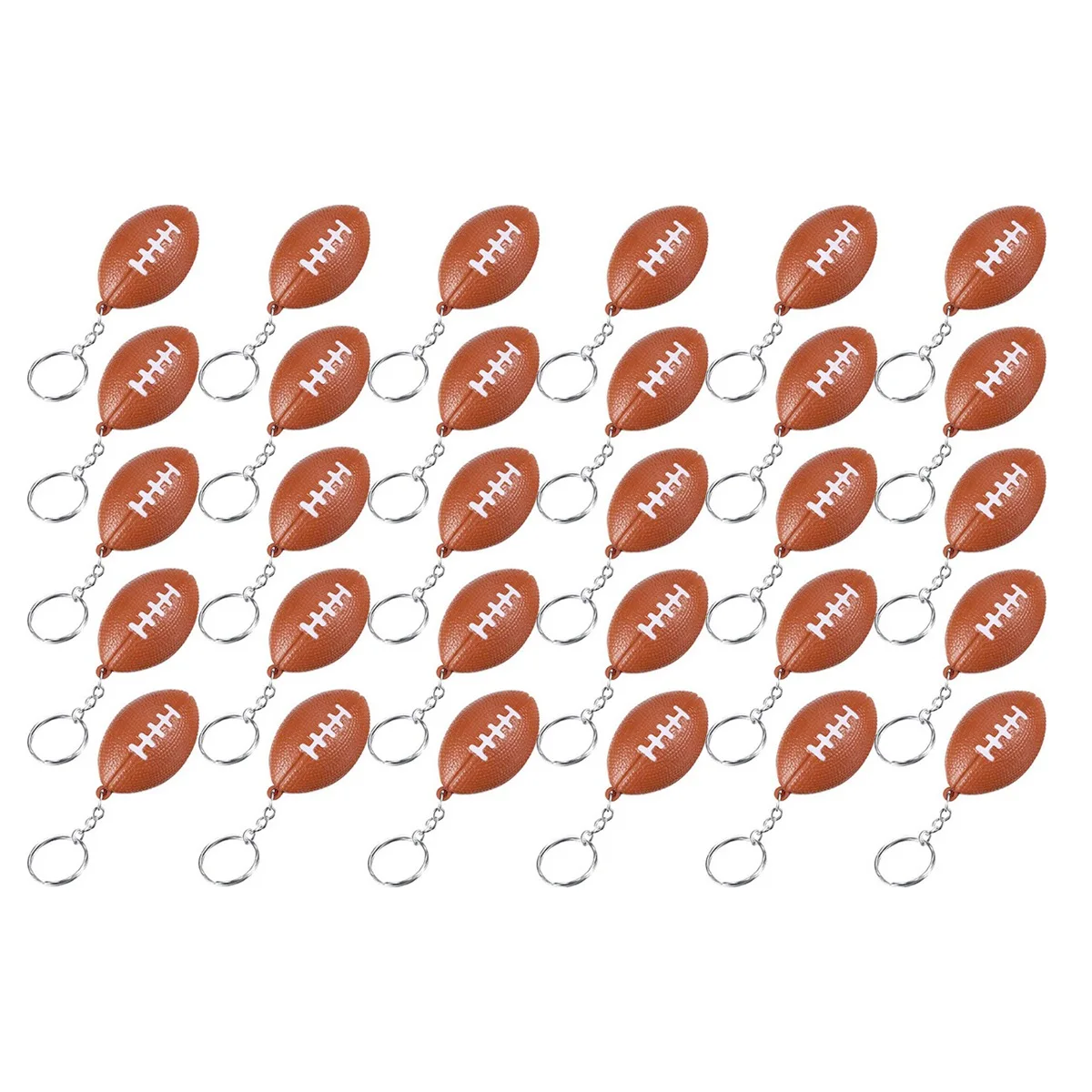 

30 Pack Rugby Ball Keychains for Party Favors,Rugby Stress Ball,School Carnival Reward,Sports Centerpiece Decorations