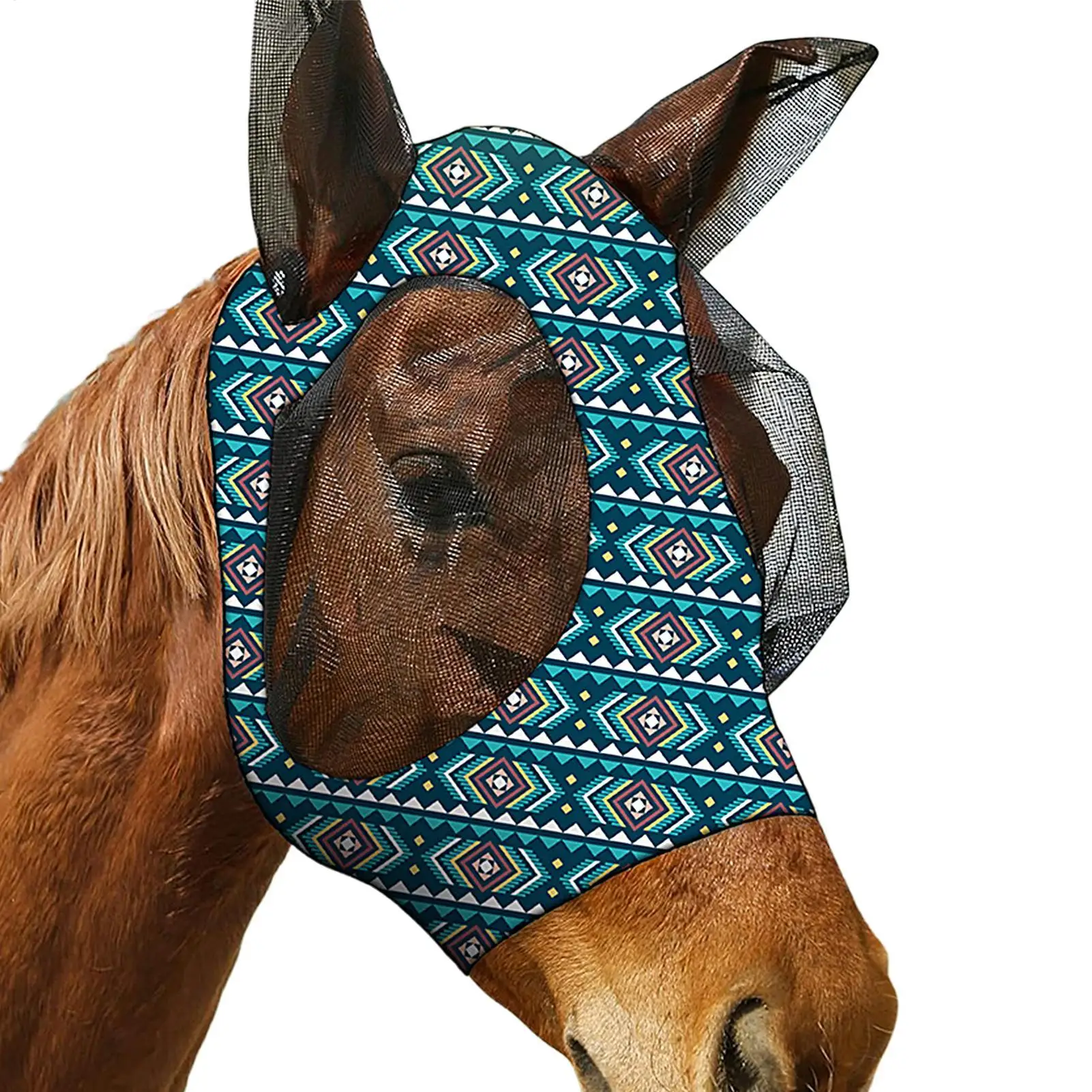 

Fly Cover For Horses Horses Breathable Fly Cover Adjustable Mane Opening Equestrian Equipment UV Protection Pet Supplies For
