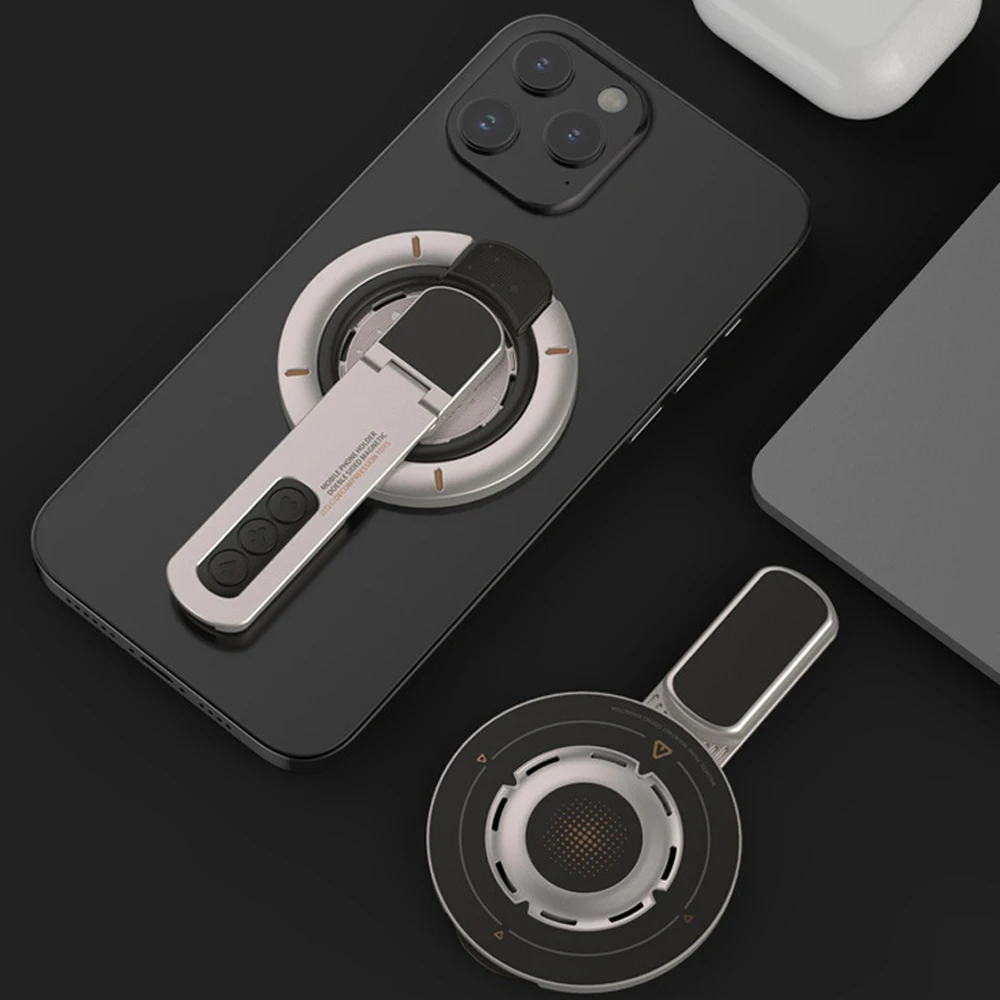 Penyangga Cincin Jari Magnetik 3-in-1 untuk Pegangan Ponsel MagSafe, Penyangga Ponsel Magnetik Dua Sisi untuk iPhone 17 16 15 14 13 12