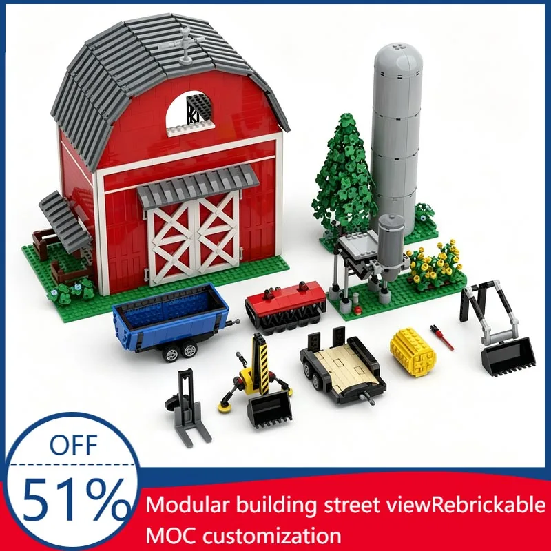 NEW 2018PCS 60498 Tractor Add-Ons Farm Expansion MOC Model Custom Blocks DIY Assembly Educational Toy For City Fans Display Gift