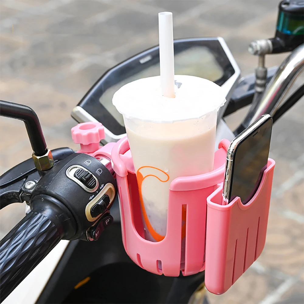2 In 1 Motorcycle Stroller Cup Holder Bike Wheelchair Phone With Walker Rack Black Easy 360 Install Degree Rotation Adjusta