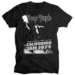 Camiseta de algodón con estampado de California Jam, camisa negra de color morado intenso, disponible en todas las tallas, S-5Xl, 1974