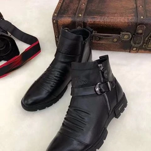 Outono Novo Cavaleiro Botas Algodão ShoesCasual Calçados Esportivos Sapatos De Couro Sapatos De Alta Top Shoes Moda Masculina