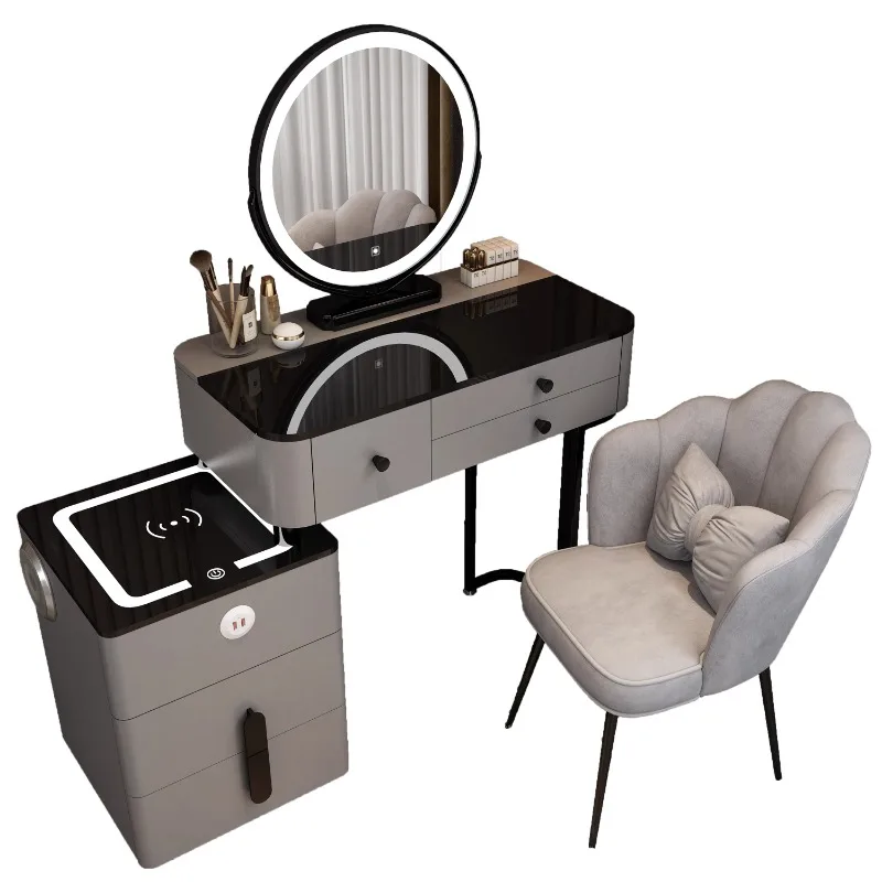 

Smart Dresser Wireless Charging Light Luxury Nordic Bedroom Dresser Modern Simple Multifunctional Princess Dresser