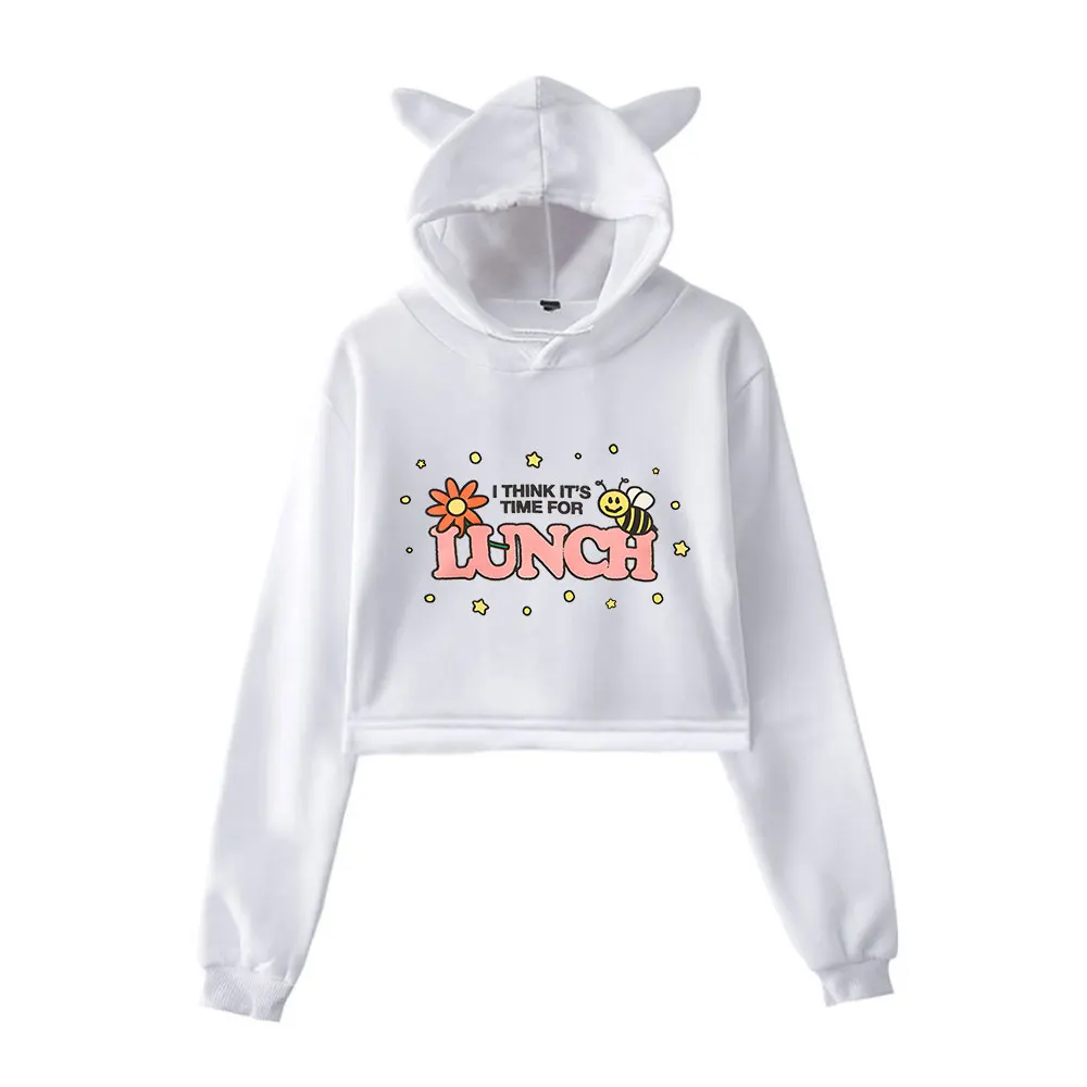 

Cody Ko I Think It's Time For Lunch Cat Ear Hoodie Women Long Sleeve Cropped Sweatshirts Casual Streetwear Crop Tops