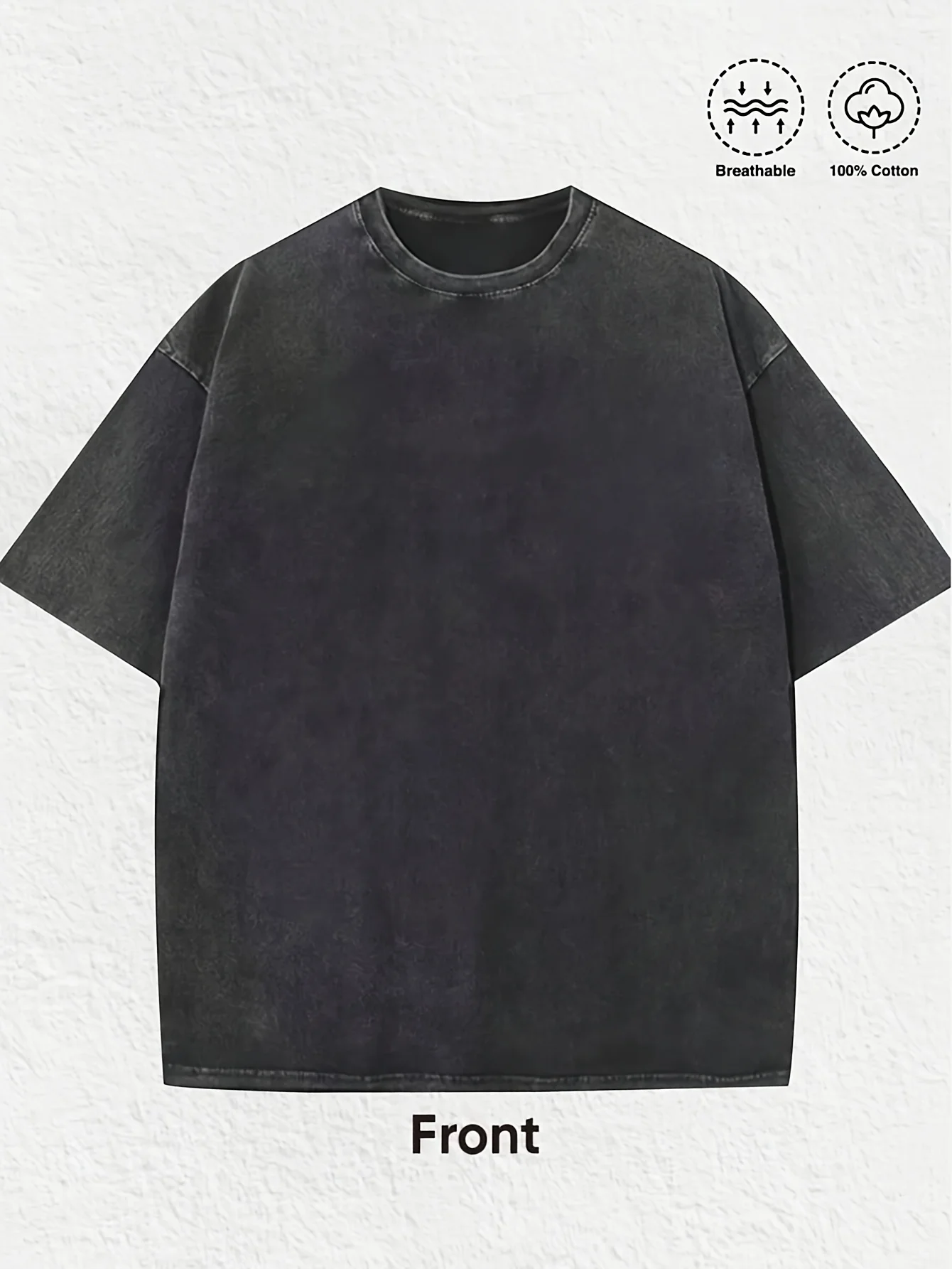 【Orcin Whale Coating】Y2 Men's Retro Thick Loose T-shirt, Nuclear Explosion 617 Pattern (Front and Back Print)