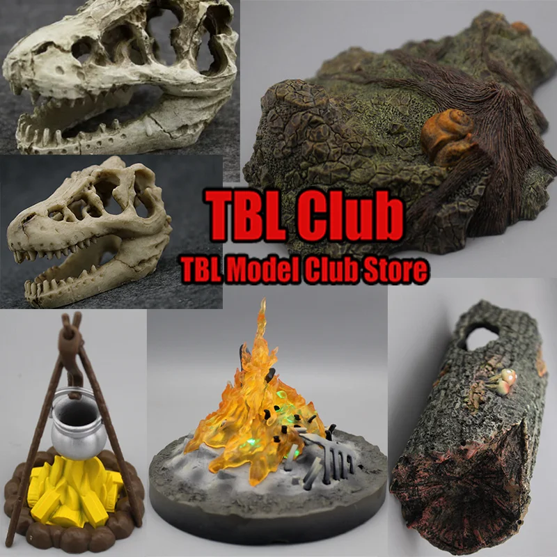 1/6 Scale Female/male Accessory Miniature Fake Campfire Diorama Prop Micro Skull Deadwood For 12-inch Action Figure Soldier