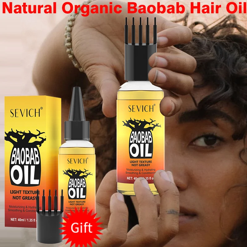 

Sevich Natural Organic Baobab Hair Oil 40ml Split Ends Repair Moisturize And Promote Hair Regeneration For All Kinds Hair Types