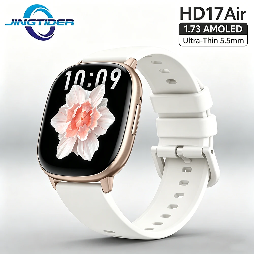 

5.5mm Ultra Thin Men Women Smart Watch HD17 Air Lightweight 1.73" AMOLED Screen IP68 Waterproof Fitness Tracker Bluetooth Call