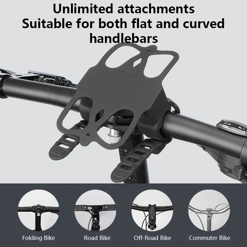 GUB P15 سيليكون حامل هاتف المحمول الطريق الدراجة الجبلية المزدوج حزام حامل هاتف الخليوي السريع مناسبة للعديد من نماذج المقاود T #5