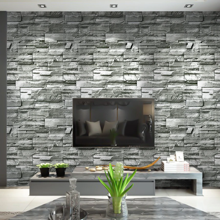 Removable Brick Design PVC Wall Film Easy to Apply DIY Home Decor Wallpaper Self Adhesive Wall Covering for Office Living Room