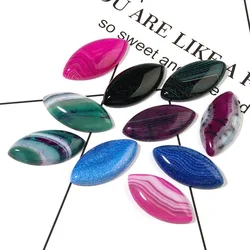 2Pcs Dragon Vein Agates Stone Cabochon For Jewelry Making Horse Eye Natural Flatback Cameo Diy Handmade Pendant Charms Finding