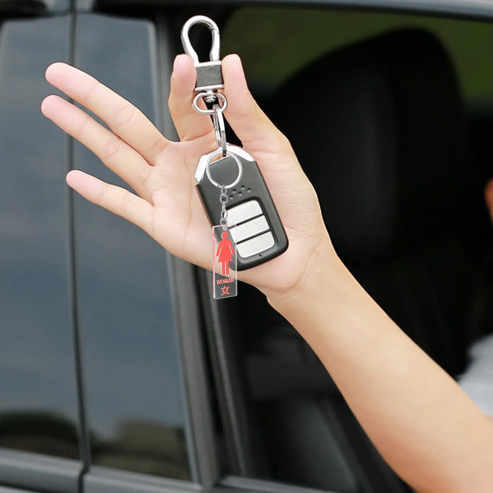 Restroom Key Ring Acrylic Material Heavy Duty Keychain for Women Key Identifier Organizer Multifunctional Pendant Backpack