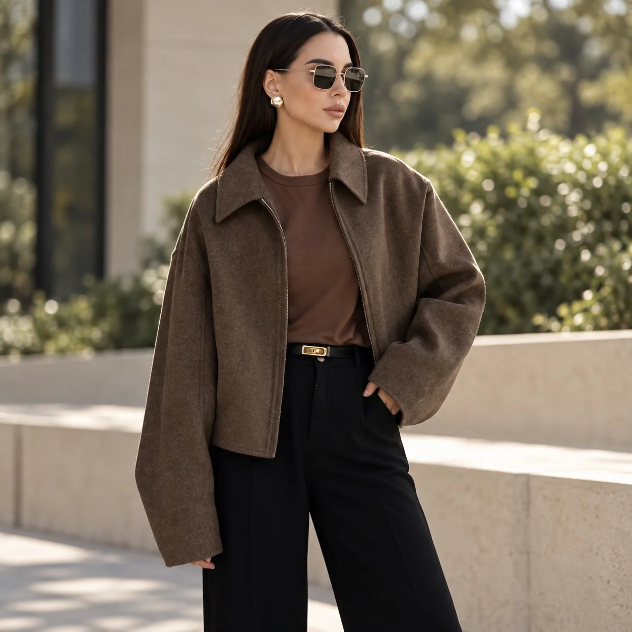 Casual Turn Down Collar Coat Regular Fit Literary Retro with Notched Lapel Regular Sleeve Long Sleeve Spring Jacket Women
