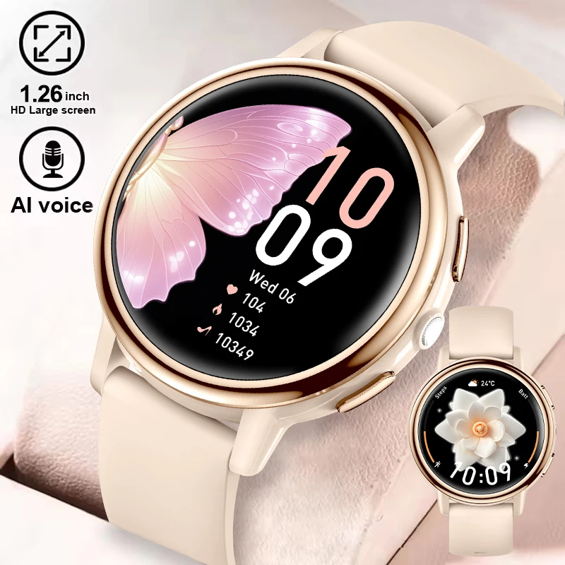 

New Fashion Smart Watch Woman BluetoothCall Custom Dial Heart Rate Women Health Monitor Waterproof Music Sport Ladies Smartwatch