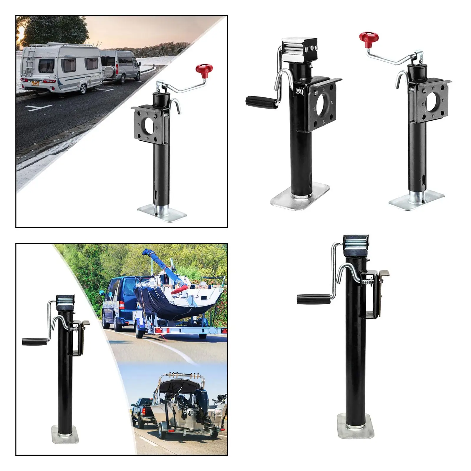 

Metal Trailer Jack Large Load Bearing Hand Crank Wheel Stabilizer Accessories for RV Boat Trailer Parts