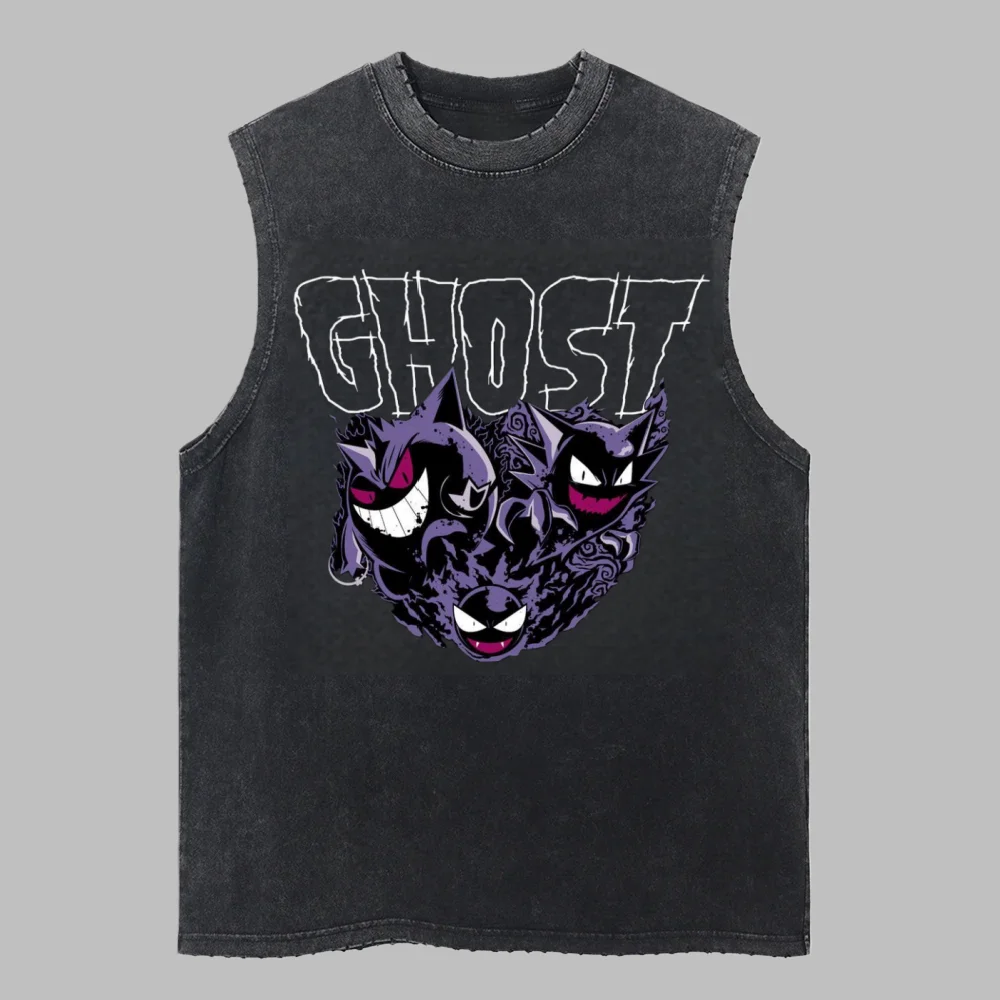 

Мужской жилет из 100% хлопка в стиле ретро, тренажерный зал, американская майка, японское аниме, Покемон, мужская уличная одежда без рукавов Y2k для упражнений, майки