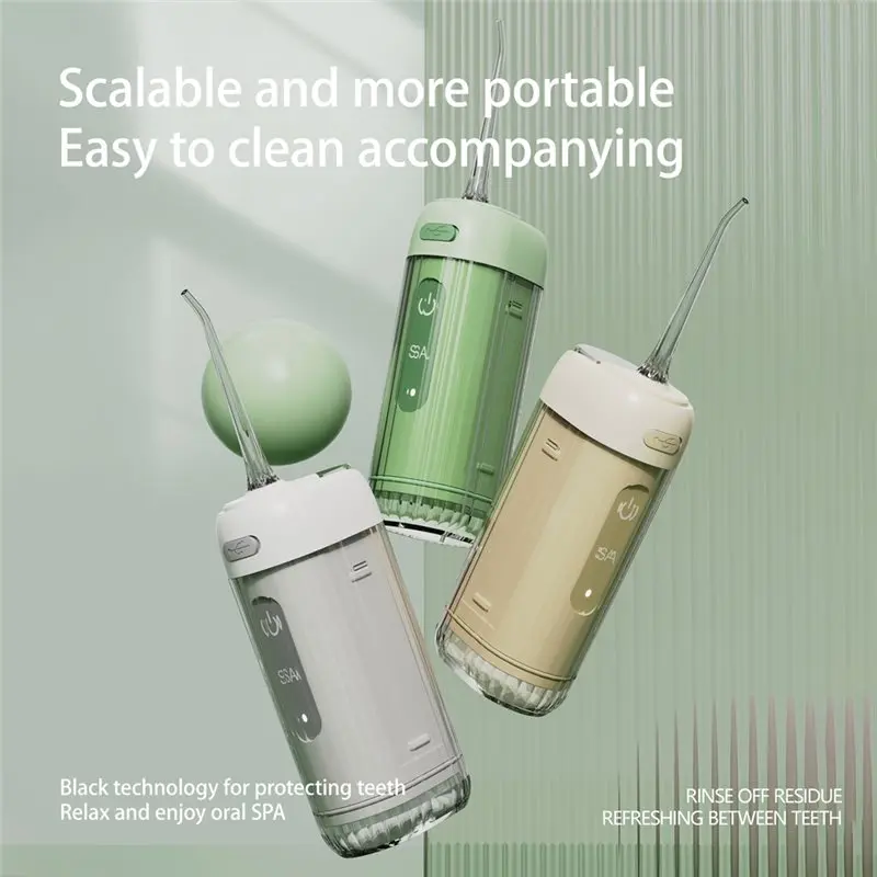 A94E-Irrigator Portable Water Flosser USB Rechargeable Water Jet Floss Tooth Pick 2 Jet Tip 200Ml Teeth Cleaner view 6