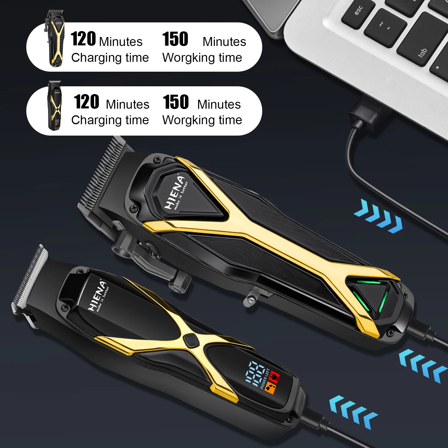 Professionelle Haarschneidemaschine für Männer, Premium-Haarschnitt-Set für zu Hause, kabellose Haarschneidemaschine und Trimmer-Set, Trimmer für Männer