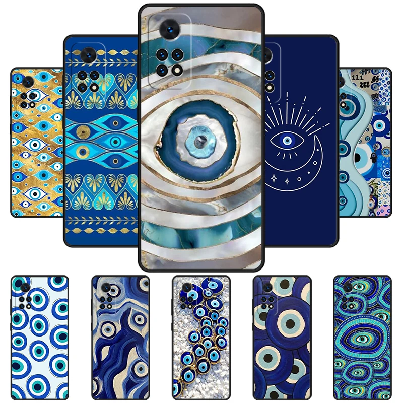 Evil Eye Mineral textures and gold Phone Case For Redmi Note 11 EPro 11S 10T 9S Promax 8 Pro Xiaomi Mi 10 11 12X 12S Ultra Cover