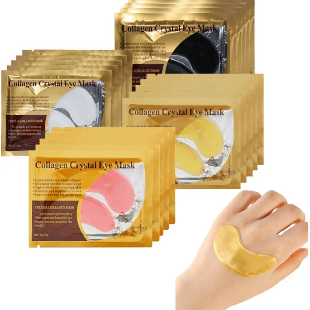 5pair Gold Eye Mask Patches Crystal Collagen Anti Aging Remove Puffiness Dark Circles Moisturizing Sleep Eyes Pads Gel Skin Care