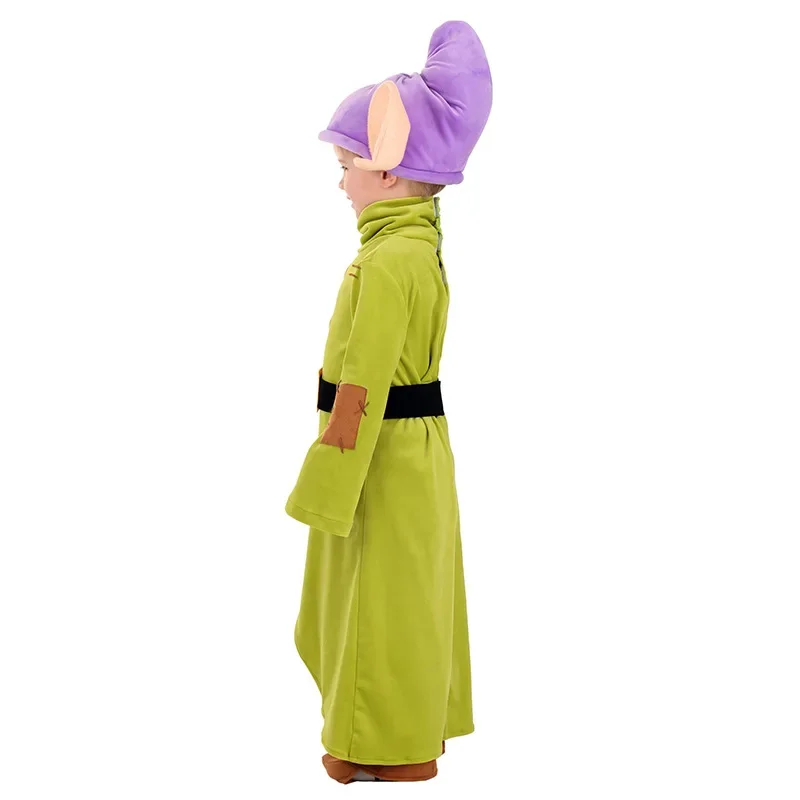 2025 New Arrival Boy Green Seven Dwarf Halloween Fancy Dress Up Child Snow White Dopey Costume