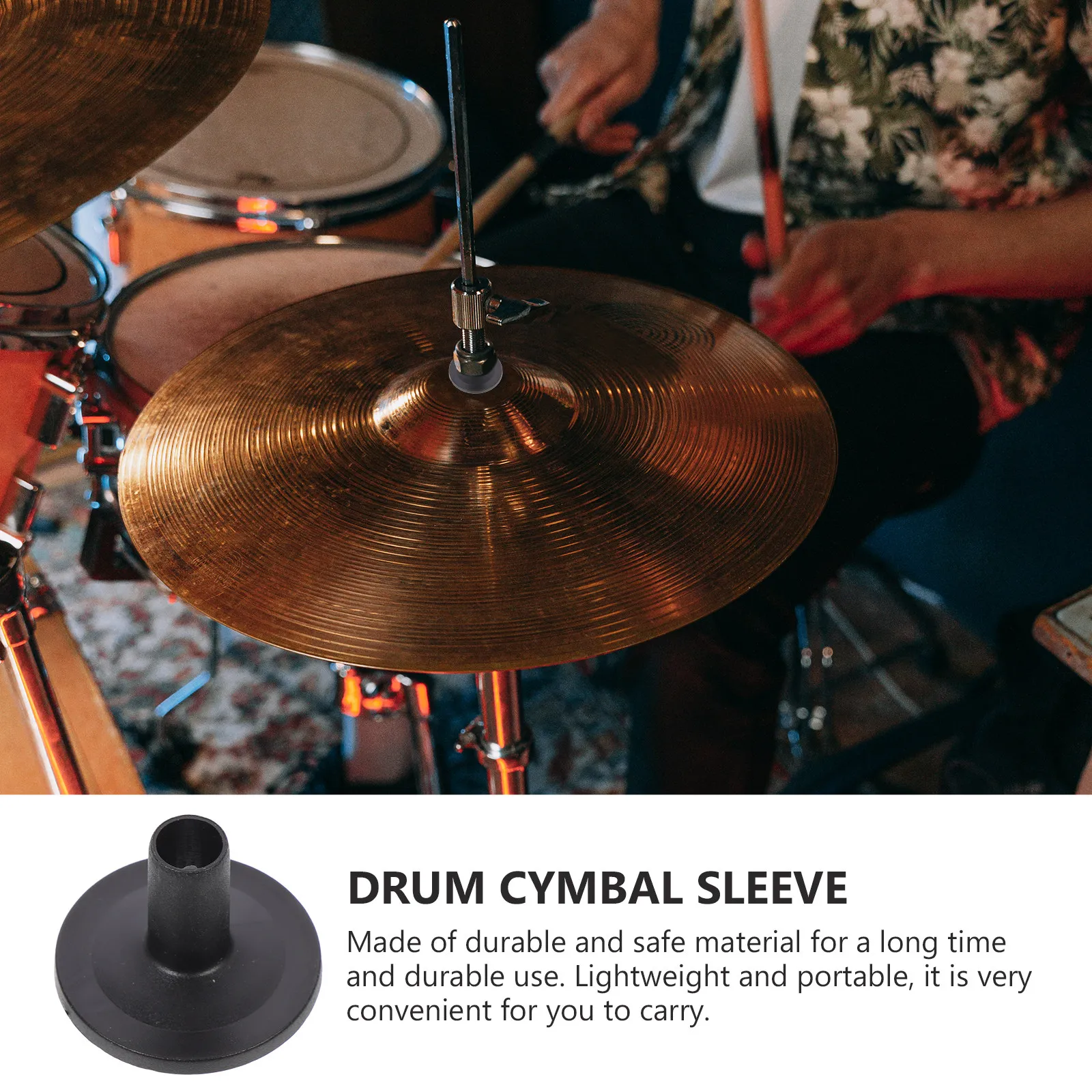 10Pcs Drum Cymbal Sleeves Professional Cymbal Sleeve Replacement for Drum Kits Lightweight Portable Fine Workmanship Flange Base