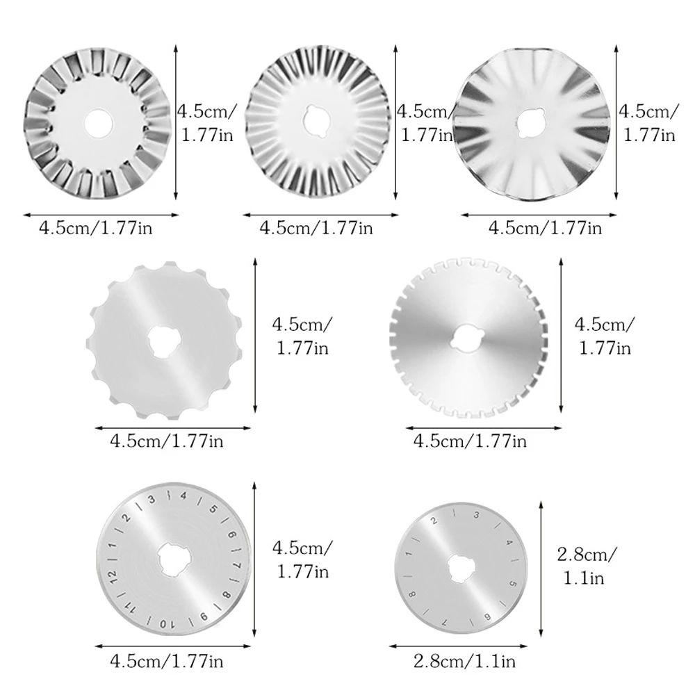 45/28MM Rotary Cutter Blades Round Quilting Blades Rotary Replacement Cutting Blade for Cloth Fabric Paper Trimmer Sewing Tool