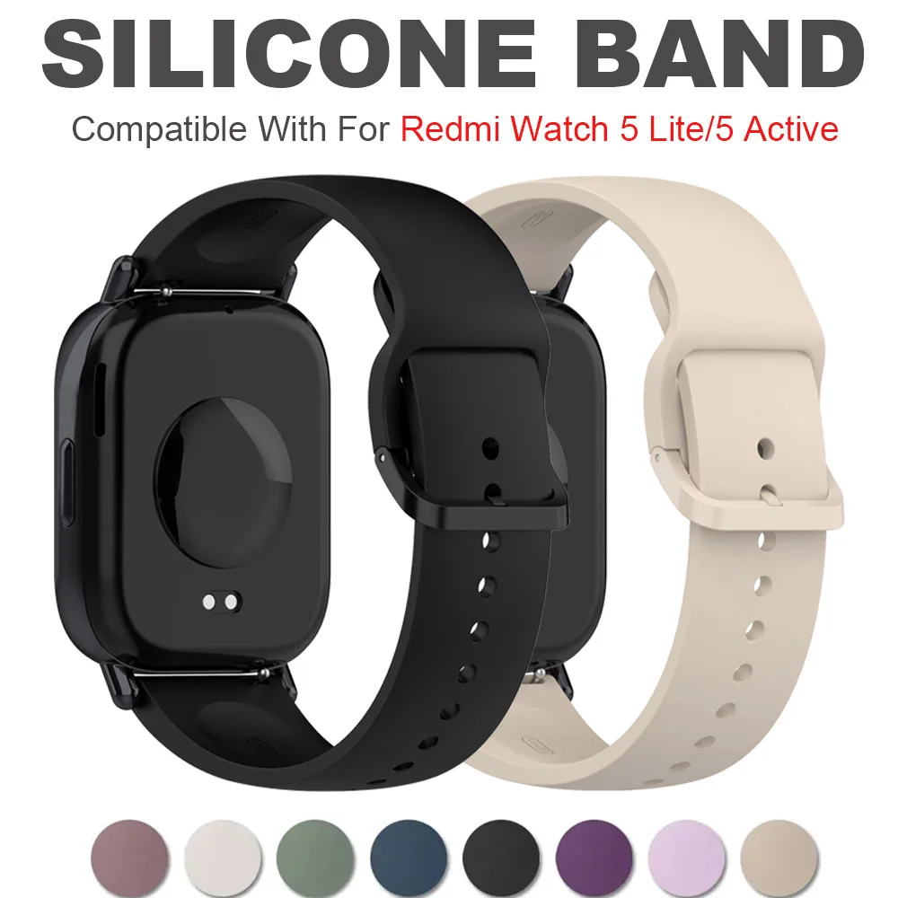 

22mm Watch Strap For Redmi watch 5 Lite/5 Active Accessories Sport Silicone belt Bracelet correa Xiaomi Redmi watch5 active band