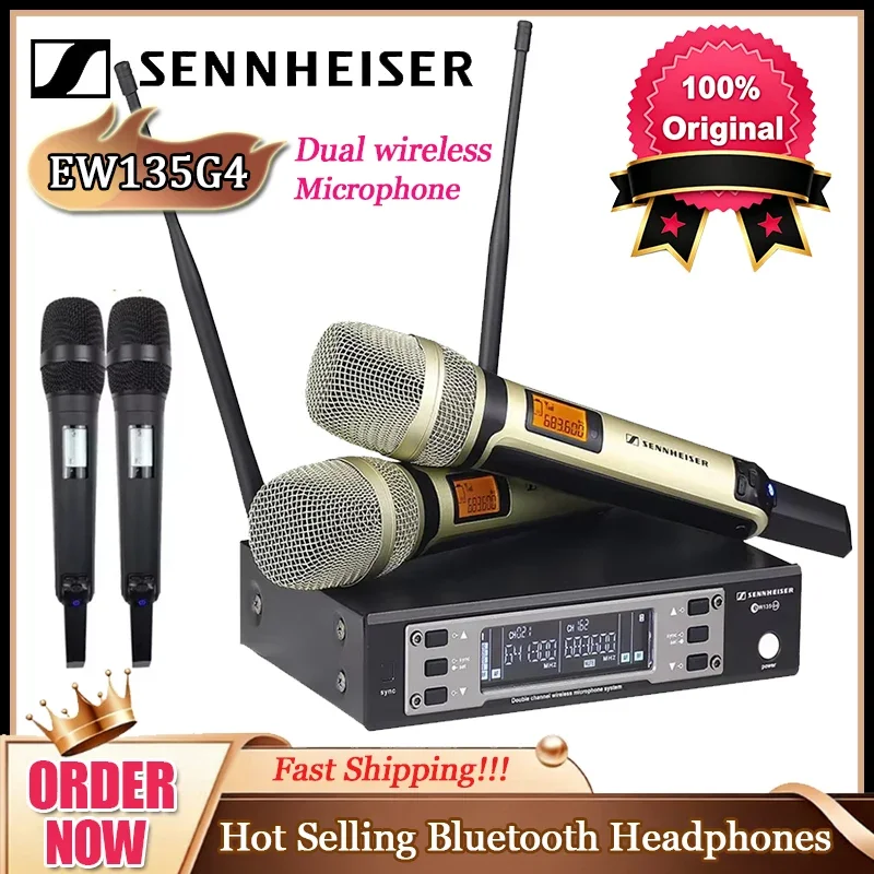 

Беспроводная микрофонная система Sennheiser EW135G4: два микрофона UHF для профессионального использования на сцене и живых выступлениях на больших расстояниях