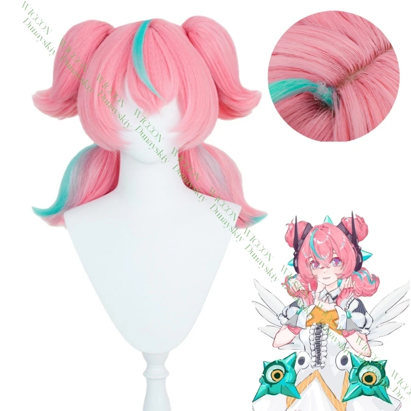 

Halloween Cosplay Wig Game Zenless Zone Zero ZZZ AiRui Dialyn Pink Green Hair Bun Synthetic Heat Resistant Fiber