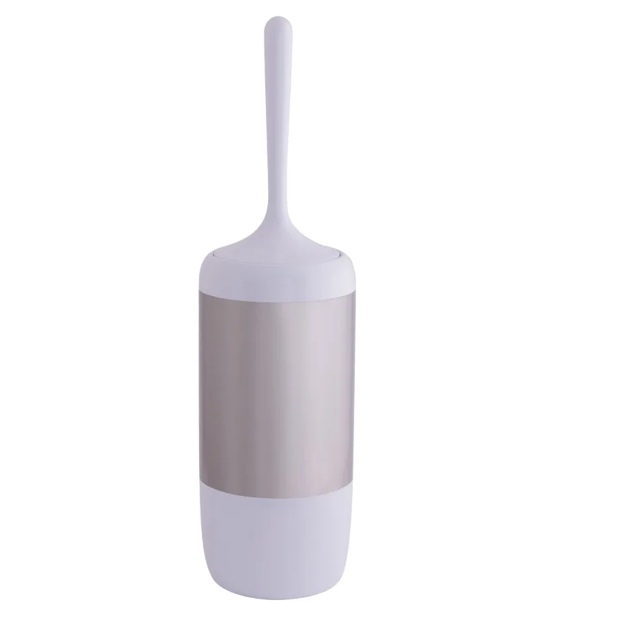 

Smooth Matte Stainless Steel Toilet Brush and Holder in White