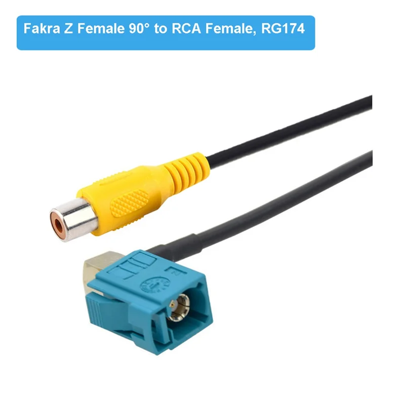 Fakra Z-Adaptador de Cable de vídeo hembra A RCA hembra para coche, adaptador de cámara de marcha atrás de visión trasera, Cables para Mercedes Benz(A)