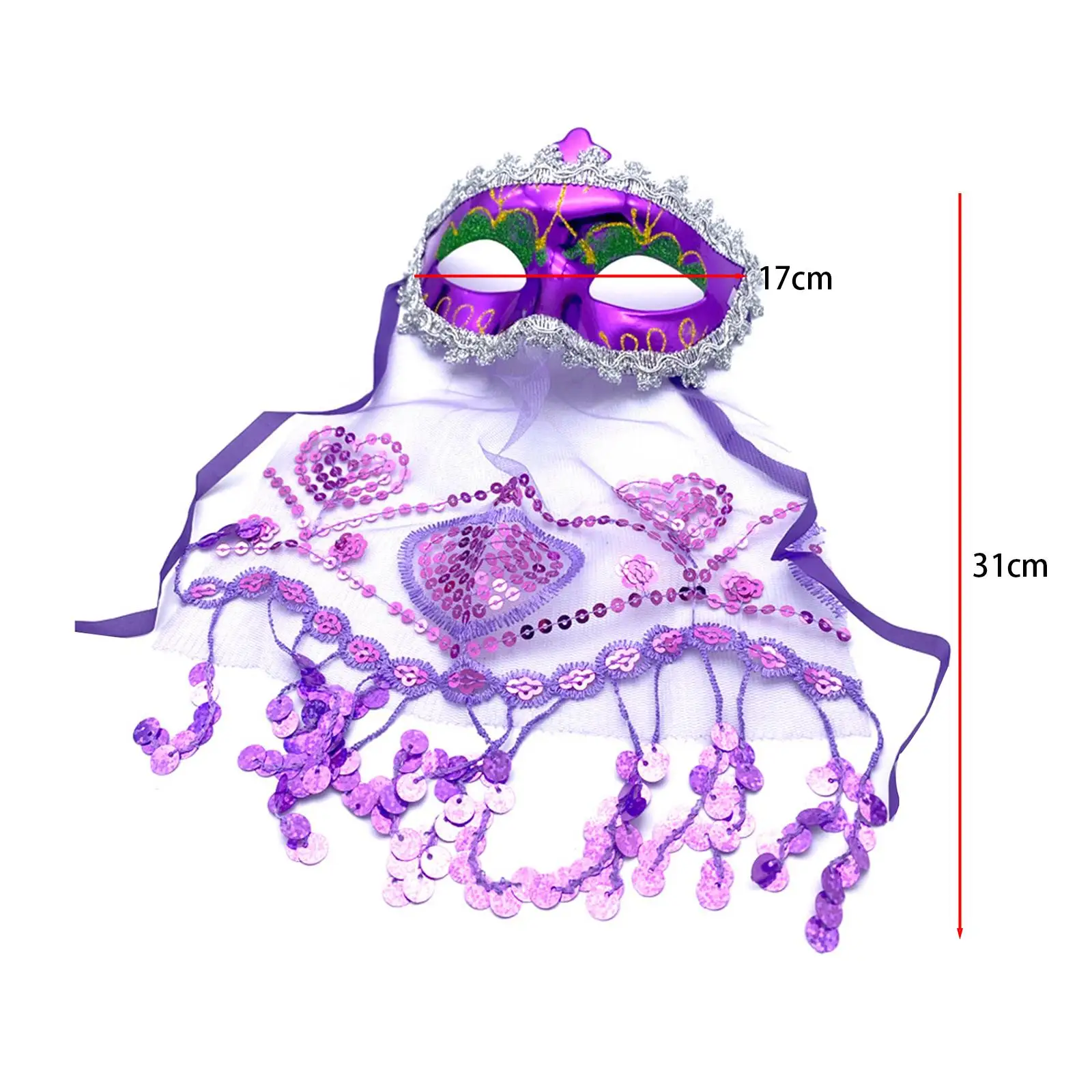 여성용 벨리 댄스 페이스 베일 아이 마스크 리본 스트랩 포함 할로윈 의상 무대 공연 나이트 클럽 카니발용