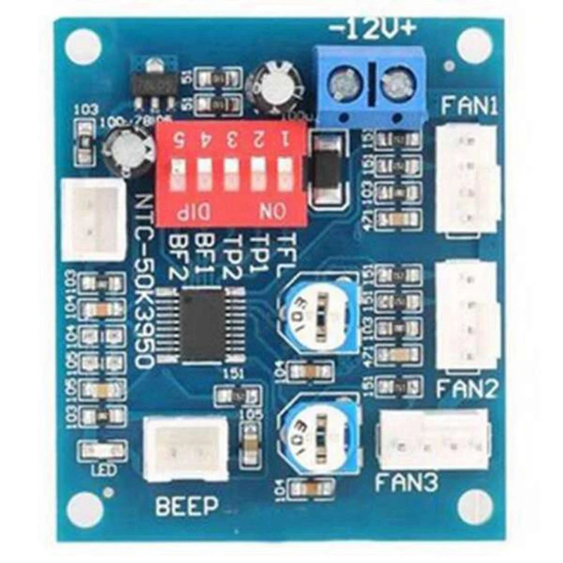 DC 12V 4 przewodowy regulator prędkości regulacji temperatury wentylatora moduł CPU Alarm temperatury PWM ppu