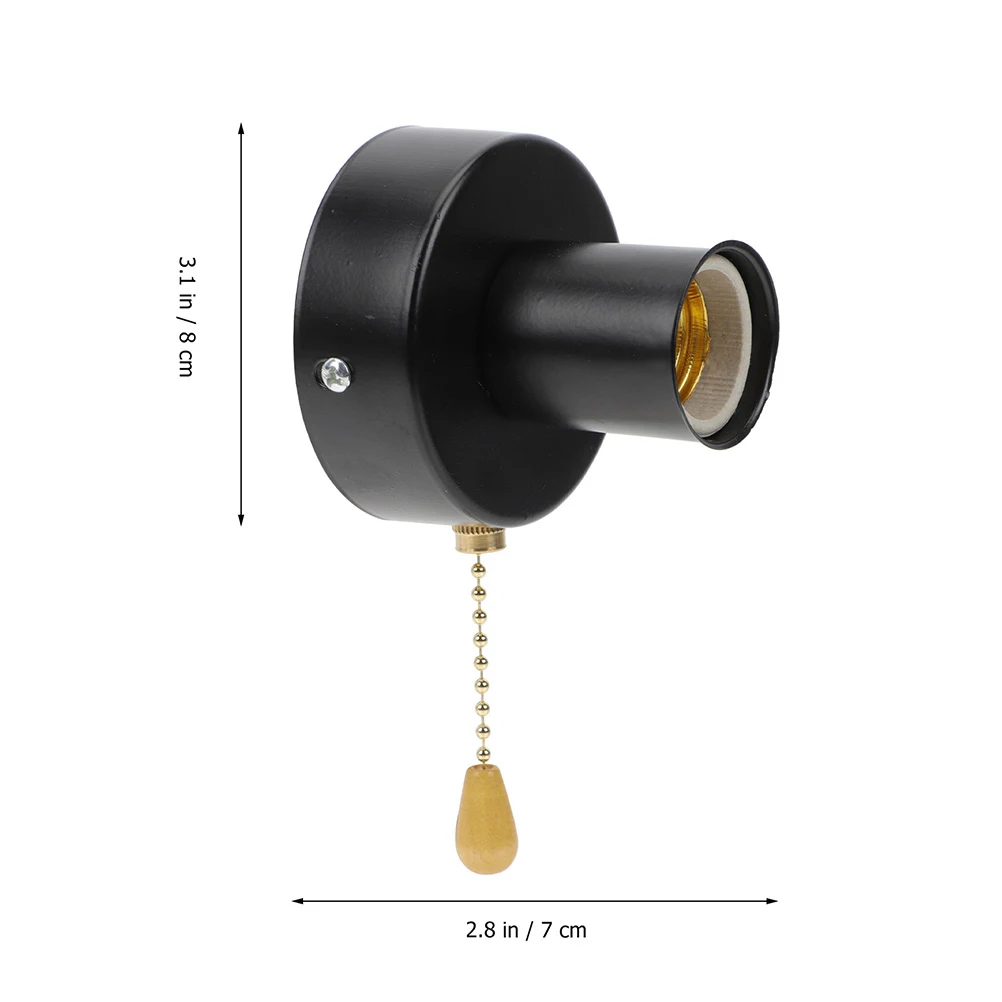 Pull Chain Lampholder Wall Light Switch Stainless Steel Chain Lamp Socket Replacement Fixture Easy Install Disassemble Long